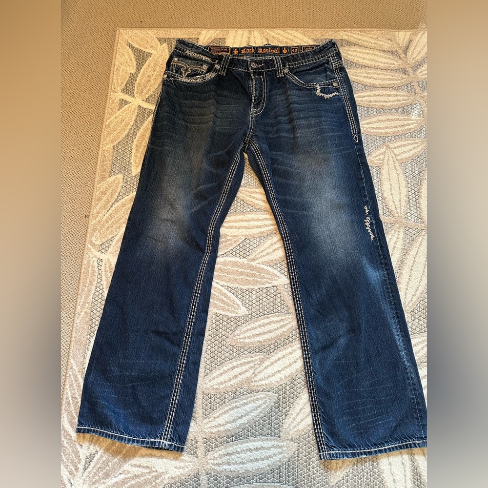 Rock Revival Landon Straight Men’s Blue Jeans 40